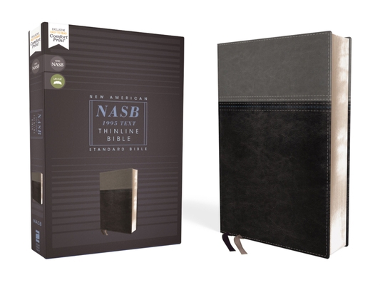 Nasb, Thinline Bible, Leathersoft, Black, Red L... 0310450950 Book Cover