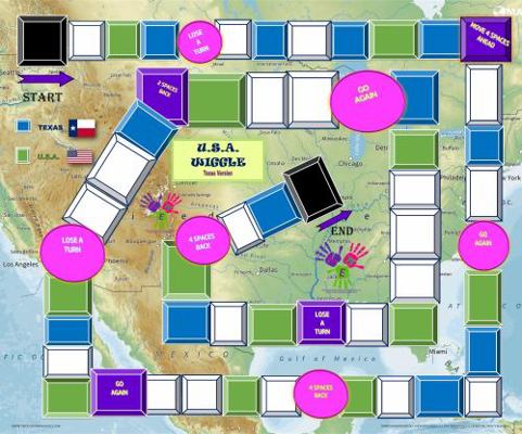 Paperback USA Wiggle, Texas Edition Geography Board Game in English : Board Game Book