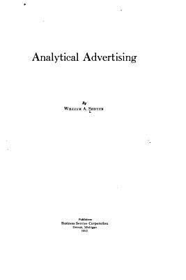 Analytical Advertising 1533034664 Book Cover