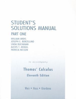 Student Solutions Manual Part 1 for Thomas' Cal... 0321226461 Book Cover