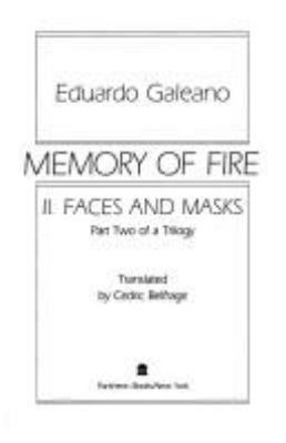 Memory of Fire, Vol. 1: Genesis B00263QIPA Book Cover