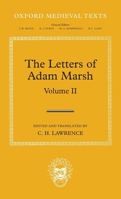 Letters of Adam Marsh, Volume 2 0199575843 Book Cover