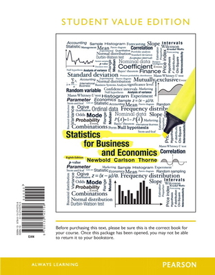 Statistics for Business and Economics 0132745755 Book Cover