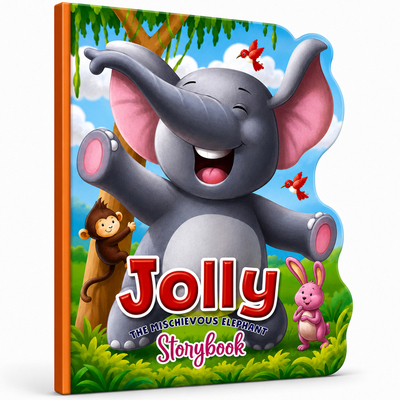Jolly the Mischievous Elephant Story Board Book 9376893611 Book Cover