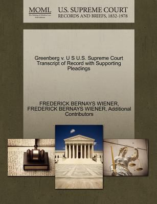 Greenberg V. U S U.S. Supreme Court Transcript ... 1270365657 Book Cover