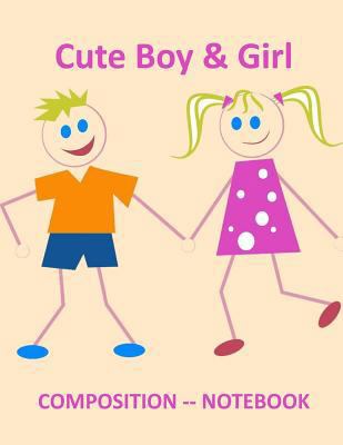 Cute Boy and Girl: Composition Notebook 1723198358 Book Cover