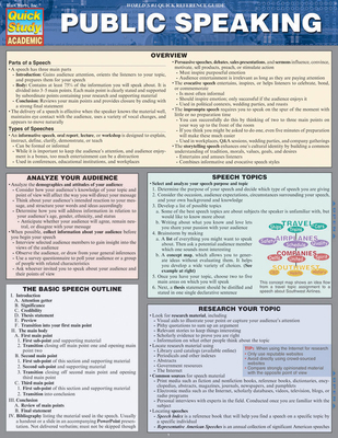 Public Speaking: Quickstudy Laminated Reference... 1423224337 Book Cover