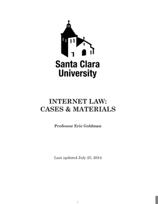 Internet Law: Cases & Materials (2014) 1500767905 Book Cover