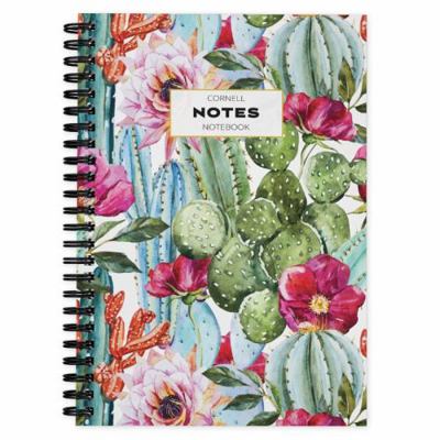 Spiral-bound Cornell Notes Notebook, Cactus : College Ruled Lines, Index and Numbered Pages Book