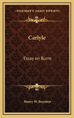 Carlyle: Essay on Burns 116336925X Book Cover
