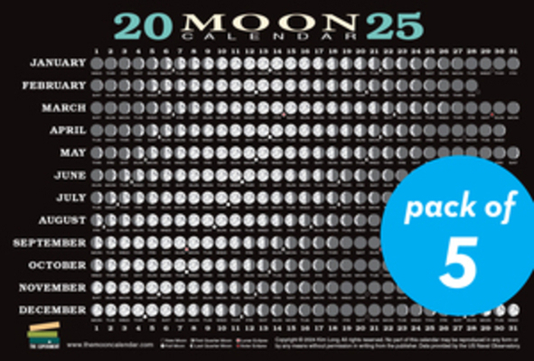 2025 Moon Calendar Card (5 Pack): Lunar Phases,... 1891011529 Book Cover