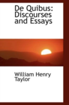 De Quibus: Discourses and Essays 110339309X Book Cover