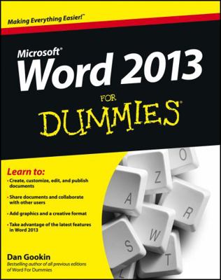 Word 2013 For Dummies 1118491238 Book Cover