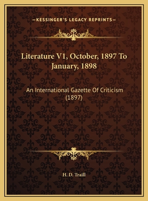 Literature V1, October, 1897 To January, 1898: ... 1169773990 Book Cover