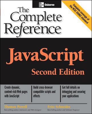 JavaScript: The Complete Reference, Second Edition 0072253576 Book Cover