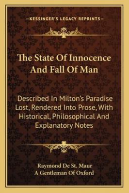 The State Of Innocence And Fall Of Man: Describ... 1163301574 Book Cover