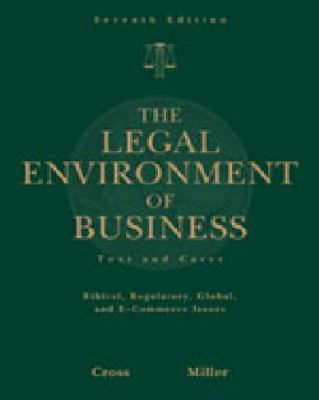 Study Guide for Cross/Miller S the Legal Enviro... 032466429X Book Cover