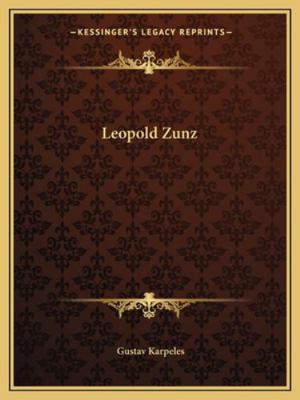 Leopold Zunz 1162863056 Book Cover