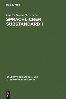 Sprachlicher Substandard I [German] 3484220368 Book Cover