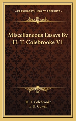 Miscellaneous Essays by H. T. Colebrooke V1 1163443301 Book Cover