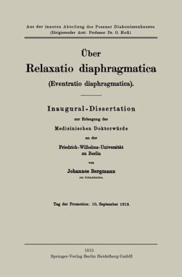 Über Relaxatio Diaphragmatica (Eventratio Diaph... [German] 3662228866 Book Cover