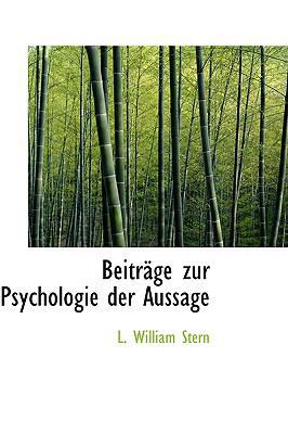 Beitrage Zur Psychologie Der Aussage 1110085583 Book Cover