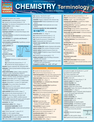 Chemistry Terminology: The ABCs of Chemistry 1423216377 Book Cover