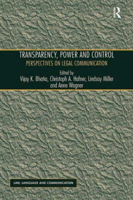 Transparency, Power, and Control: Perspectives ... 140943284X Book Cover