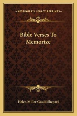 Bible Verses To Memorize 1163139939 Book Cover