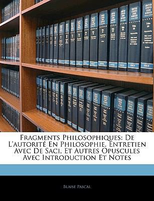 Fragments Philosophiques: De L'autorité En Phil... [French] 1145858112 Book Cover