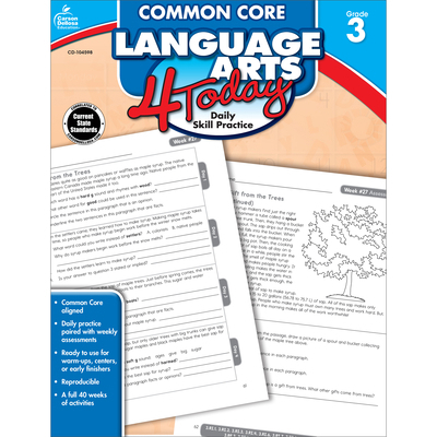 Common Core Language Arts 4 Today, Grade 3: Dai... B00QFWOVSO Book Cover