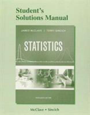 Student's Solutions Manual for Statistics 0134081129 Book Cover