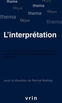 L'Interpretation [French] 2711623084 Book Cover