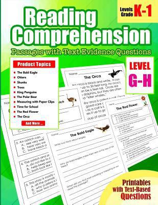 Reading Comprehension Passages and Questions for Guided: Level G and H Guided Reading Passages with Text Evidence Questions for Kindergarten, 1st Grade 1978207360 Book Cover