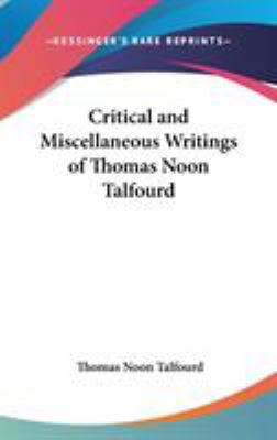 Critical and Miscellaneous Writings of Thomas N... 0548022100 Book Cover