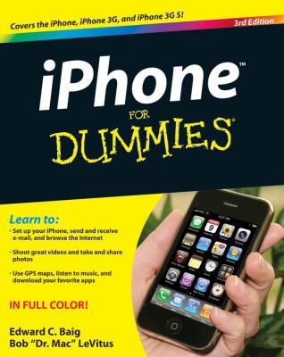 iPhone For Dummies: Includes iPhone 3GS 0470536985 Book Cover