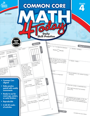 Common Core Math 4 Today, Grade 4: Daily Skill ... B00QFXXVU2 Book Cover