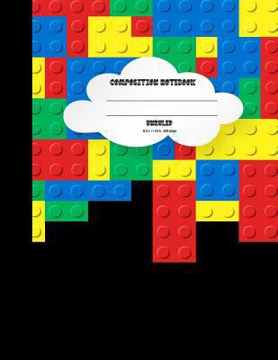 Composition notebook Unruled: School notes for kids/boys/girls, Red tertis lego