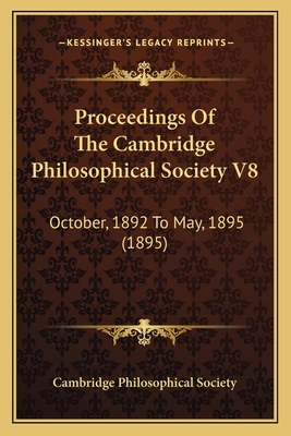 Proceedings Of The Cambridge Philosophical Soci... 1166611345 Book Cover