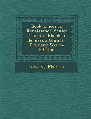 Book Prices in Renaissance Venice: The Stockboo... 1293745170 Book Cover