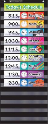 Daily Schedule (Black) Pocket Chart 0545838657 Book Cover