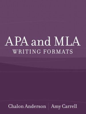 Apa and Mla Writing Formats 0205342442 Book Cover