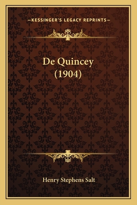 De Quincey (1904) 1164005456 Book Cover