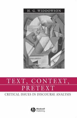 Text, Context, Pretext: Critical Issues in Disc... B00XV5XWQ0 Book Cover