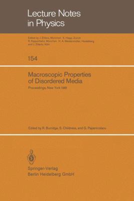 Macroscopic Properties of Disordered Media: Pro... 3540112022 Book Cover