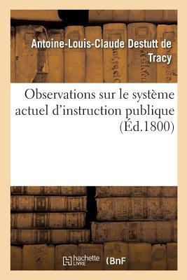 Observations Sur Le Système Actuel d'Instructio... [French] 2013033338 Book Cover