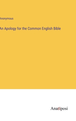 An Apology for the Common English Bible 3382331772 Book Cover