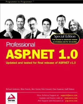 Professional ASP.NET 1.0 (2002 Edition) 1861007035 Book Cover