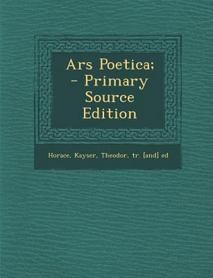 Ars Poetica; - Primary Source Edition [German] 1294065599 Book Cover