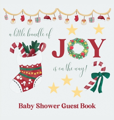 Christmas Baby Shower Guest Book (hardback) 1839903449 Book Cover